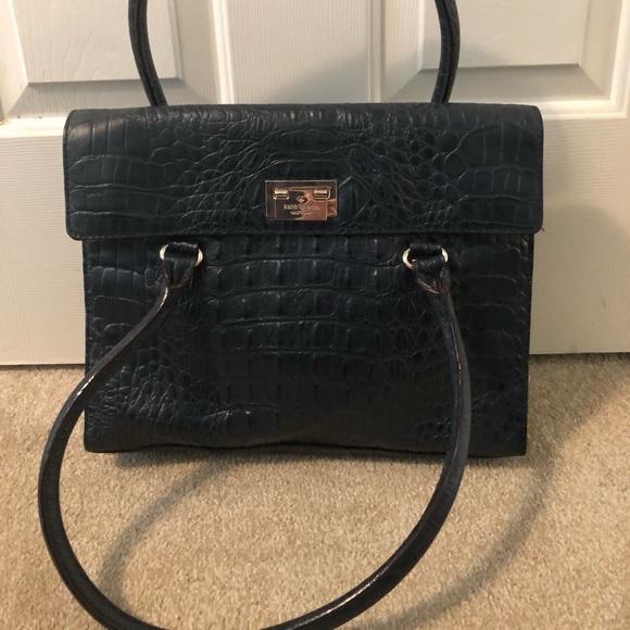 navy crocodile bag